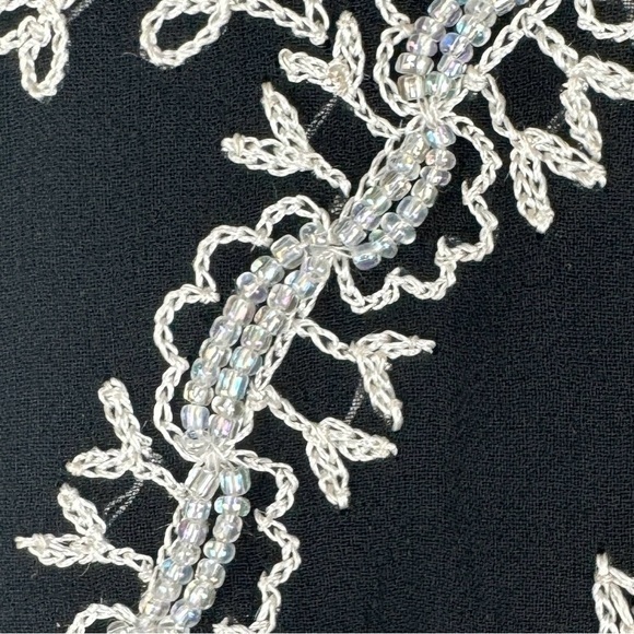 Papell Vintage 100% Silk Top Womens‎ Size XL 80s 90s Embroidered Beaded Glam - Picture 8 of 8